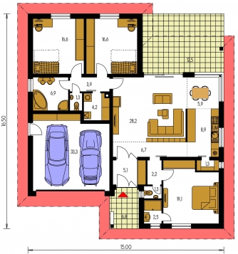 Mirror image | Floor plan of ground floor - BUNGALOW 138